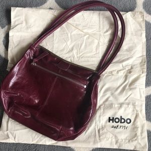 HOBO PURPLE LEATHER HANDBAG